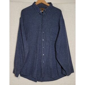St. Johns Bay Mens Flannel Shirt Size 2XL Tall Long Sleeve Blue Button 1217